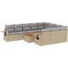 Image de vidaXL - 11-delige - Loungeset - met - kussens - poly - rattan - gemengd - beige