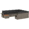 Image de vidaXL - 11-delige - Loungeset - met - kussens - poly - rattan - grijs