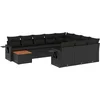 Image de vidaXL - 11-delige - Loungeset - met - kussens - poly - rattan - zwart