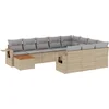 Image de vidaXL - 11-delige - Loungeset - met - kussens - poly - rattan - gemengd - beige