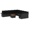 Image de vidaXL - 11-delige - Loungeset - met - kussens - poly - rattan - zwart