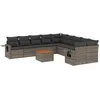Image de vidaXL - 11-delige - Loungeset - met - kussens - poly - rattan - grijs