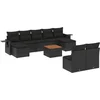 Image de vidaXL - 10-delige - Loungeset - met - kussens - poly - rattan - zwart