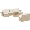 Image de vidaXL - 10-delige - Loungeset - met - kussens - poly - rattan - beige
