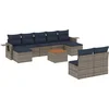 Image de vidaXL - 10-delige - Loungeset - met - kussens - poly - rattan - grijs