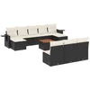 Image de vidaXL - 11-delige - Loungeset - met - kussens - poly - rattan - zwart