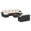 Image de vidaXL - 10-delige - Loungeset - met - kussens - poly - rattan - zwart