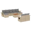 Image de vidaXL - 10-delige - Loungeset - met - kussens - poly - rattan - gemengd - beige