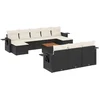 Image de vidaXL - 11-delige - Loungeset - met - kussens - poly - rattan - zwart