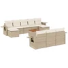 Image de vidaXL - 11-delige - Tuinset - met - kussens - poly - rattan - beige