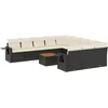 Image de vidaXL - 12-delige - Loungeset - met - kussens - poly - rattan - zwart
