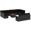 Image de vidaXL - 14-delige - Loungeset - met - kussens - poly - rattan - zwart