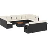 Image de vidaXL - 14-delige - Loungeset - met - kussens - poly - rattan - zwart