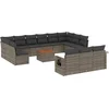 Image de vidaXL - 14-delige - Loungeset - met - kussens - poly - rattan - grijs