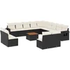 Image de vidaXL - 14-delige - Loungeset - met - kussens - poly - rattan - zwart