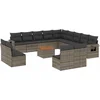 Image de vidaXL - 14-delige - Loungeset - met - kussens - poly - rattan - grijs