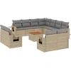 Image de vidaXL - 12-delige - Loungeset - met - kussens - poly - rattan - gemengd - beige