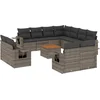 Image de vidaXL - 12-delige - Loungeset - met - kussens - poly - rattan - grijs