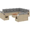 Image de vidaXL - 13-delige - Loungeset - met - kussens - poly - rattan - gemengd - beige