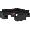 Image de vidaXL - 14-delige - Loungeset - met - kussens - poly - rattan - zwart