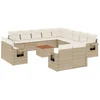 Image de vidaXL - 14-delige - Loungeset - met - kussens - poly - rattan - beige