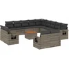 Image de vidaXL - 14-delige - Loungeset - met - kussens - poly - rattan - grijs