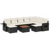 Image de vidaXL - 10-delige - Loungeset - met - kussens - poly - rattan - zwart