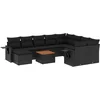 Image de vidaXL - 11-delige - Loungeset - met - kussens - poly - rattan - zwart