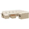 Image de vidaXL - 11-delige - Tuinset - met - kussens - poly - rattan - beige