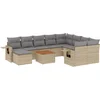 Image de vidaXL - 11-delige - Loungeset - met - kussens - poly - rattan - gemengd - beige