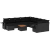 Image de vidaXL - 12-delige - Loungeset - met - kussens - poly - rattan - zwart
