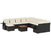 Image de vidaXL - 12-delige - Loungeset - met - kussens - poly - rattan - zwart