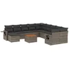 Image de vidaXL - 12-delige - Loungeset - met - kussens - poly - rattan - grijs
