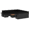 Image de vidaXL - 13-delige - Loungeset - met - kussens - poly - rattan - zwart