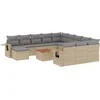 Image de vidaXL - 13-delige - Loungeset - met - kussens - poly - rattan - gemengd - beige