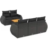 Image de vidaXL - 6-delige - Loungeset - met - kussens - poly - rattan - zwart