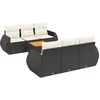 Image de vidaXL - 7-delige - Loungeset - met - kussens - poly - rattan - zwart