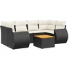 Image de vidaXL - 7-delige - Loungeset - met - kussens - poly - rattan - zwart