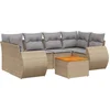 Image de vidaXL - 7-delige - Loungeset - met - kussens - poly - rattan - beige