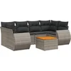Image de vidaXL - 7-delige - Loungeset - met - kussens - poly - rattan - grijs