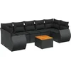 Image de vidaXL - 8-delige - Loungeset - met - kussens - poly - rattan - zwart