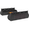 Image de vidaXL - 9-delige - Loungeset - met - kussens - poly - rattan - zwart