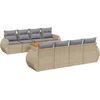 Image de vidaXL - 9-delige - Loungeset - met - kussens - poly - rattan - beige