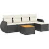 Image de vidaXL - 6-delige - Loungeset - met - kussens - poly - rattan - zwart