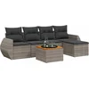 Image de vidaXL - 6-delige - Loungeset - met - kussens - poly - rattan - grijs