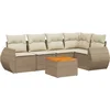 Image de vidaXL - 6-delige - Loungeset - met - kussens - poly - rattan - beige