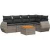 Image de vidaXL - 6-delige - Loungeset - met - kussens - poly - rattan - grijs