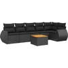 Image de vidaXL - 7-delige - Loungeset - met - kussens - poly - rattan - zwart