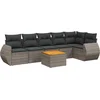 Image de vidaXL - 7-delige - Loungeset - met - kussens - poly - rattan - grijs