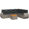 Image de vidaXL - 7-delige - Loungeset - met - kussens - poly - rattan - grijs